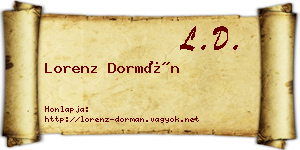 Lorenz Dormán névjegykártya